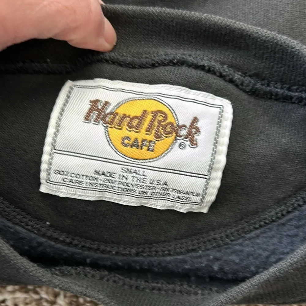 Vintage 90s Save the Planet Hard Rock Cafe Black Myrtle Beach Sweatshirt - Picture 7 of 7